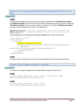 Visual studio performance testing quick reference guide 3 6 | PDF