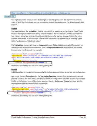 Visual studio performance testing quick reference guide 3 6 | PDF