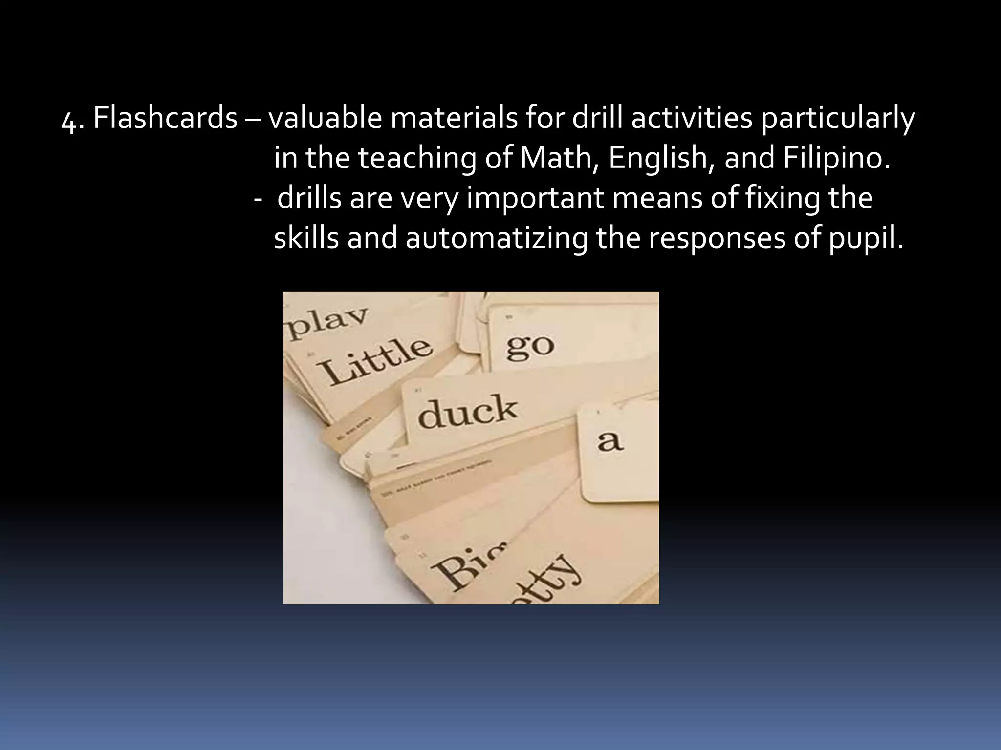 Values derived from the strip drawings

       1. Increases interest in the subject
       2. individualizes and personalizes instruction for certain
          types of pupils.
       3. Serves as a valuable practice in reading
       4. Widens reading interest.
       5. To summarize a unit.
       6. To arouse emotions.
 