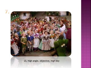 LS, high angle, objective, high key