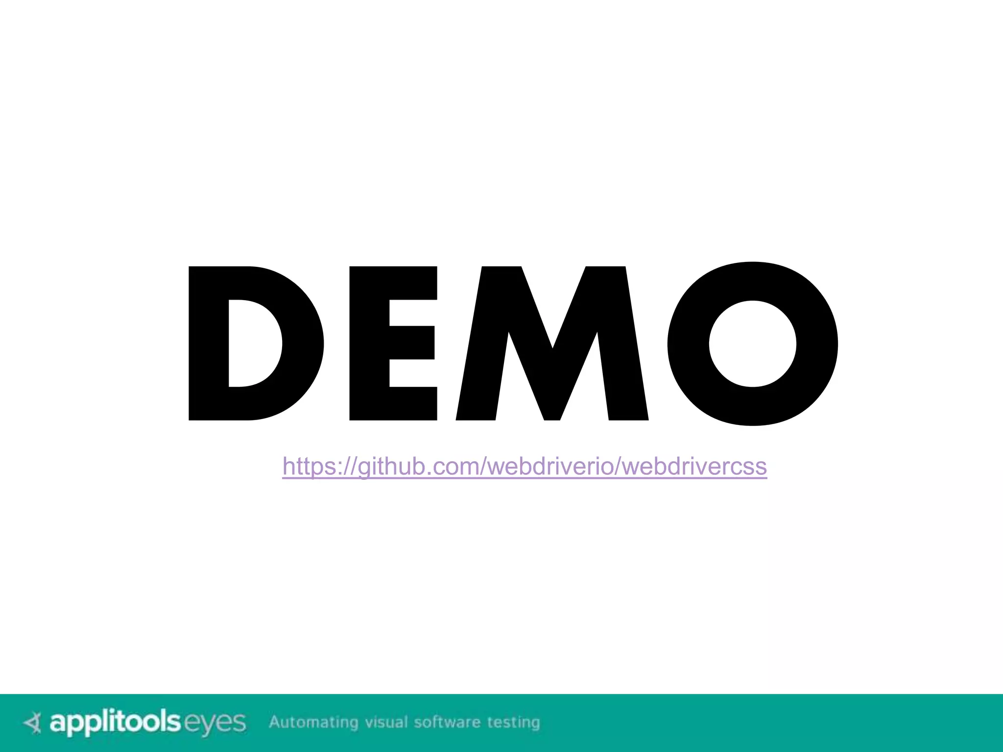 DEMO https://github.com/webdriverio/webdrivercss 
 
