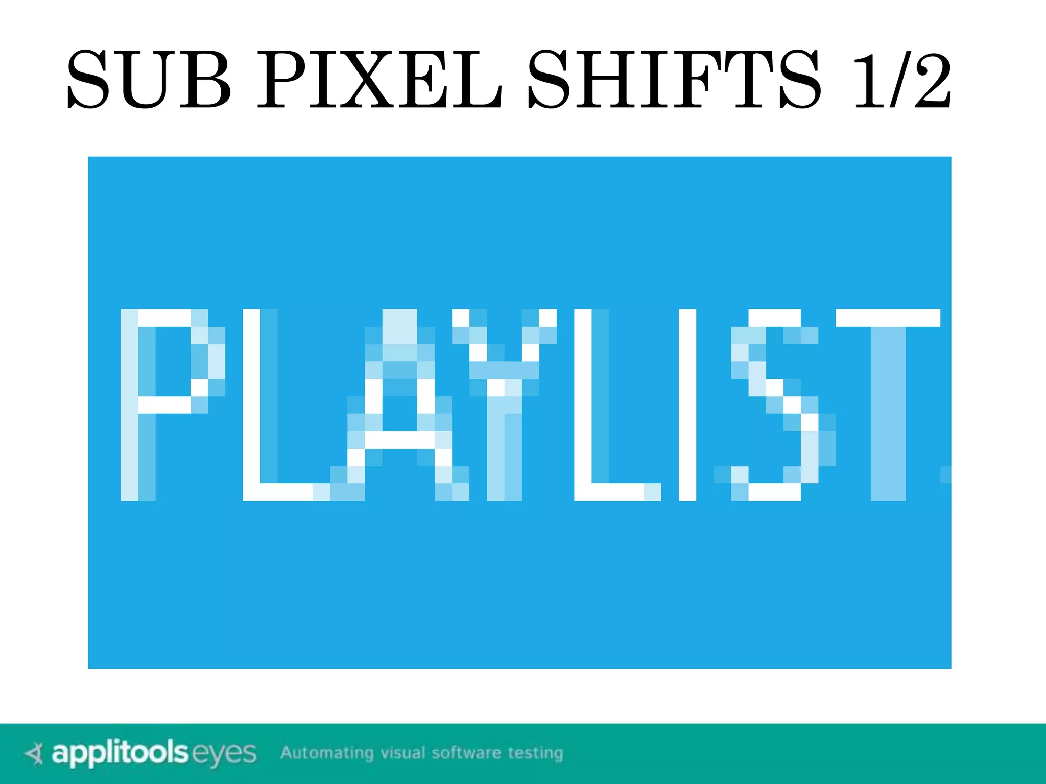 SUB PIXEL SHIFTS 1/2 
 