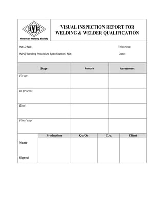 Visual test form | PDF