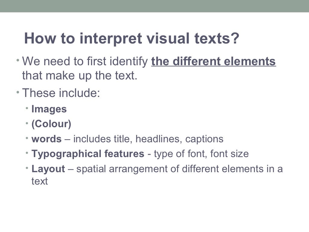 Visual text comprehension