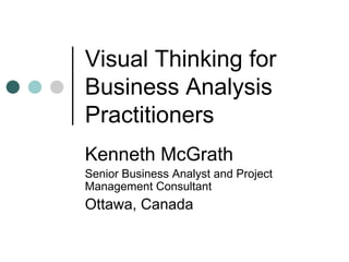 Visual Thinking for
Business Analysis
Practitioners
Kenneth McGrath
Senior Business Analyst and Project
Management Consultant
Ottawa, Canada
 