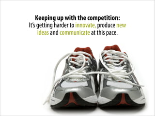 Keeping up with the competition:
It’s getting harder to innovate, produce new
     ideas and communicate at this pace.
 