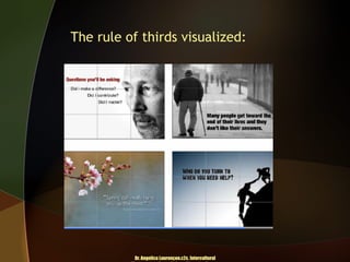 The rule of thirds visualized:

Dr. Angelica Laurençon.c2c. Intercultural

 