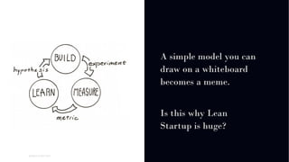 01
WORLD IA DAY 2017
A simple model you can
draw on a whiteboard
becomes a meme.
Is this why Lean
Startup is huge?
 