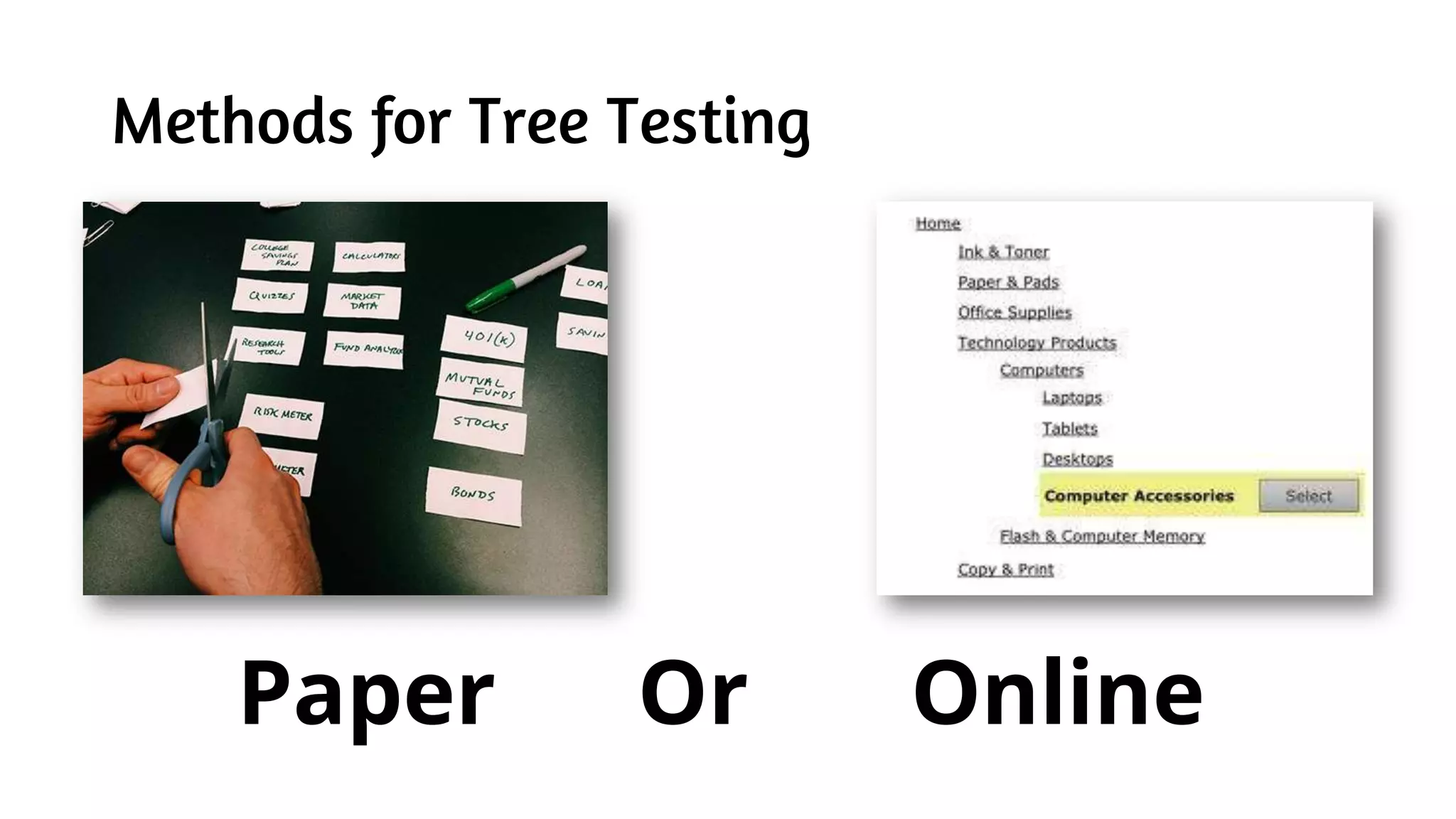 Methods for Tree Testing
Paper Or Online
 