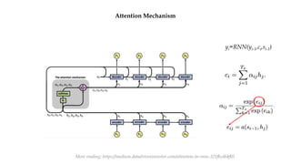 Attention Mechanism
s1 s2
y3
yo y1
y2
c
yi=RNN(yi-1,ci,si-1)
More reading: https://medium.datadriveninvestor.com/attention-in-rnns-321fbcd64f05
 