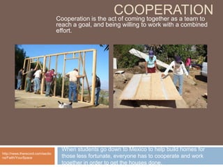 Rule of lawhttp://www.google.ca/images?hl=en&source=imghp&biw=1436&bih=699&q=speeding+tickets&gbv=2&aq=f&aqi=g4g-m6&aql=&oq=&gs_rfai=&safe=activeThis is that you are obligated to follow the laws that have been made for your province/country, and if you don’t you will pay for itAn example is traffic laws. If you speed or miss a stop sign, you get tickets, and eventually your license taken away.