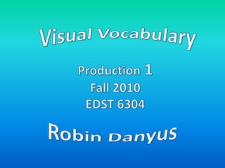 Visual Vocabulary Production 1 Fall 2010 EDST 6304 Robin Danyus 