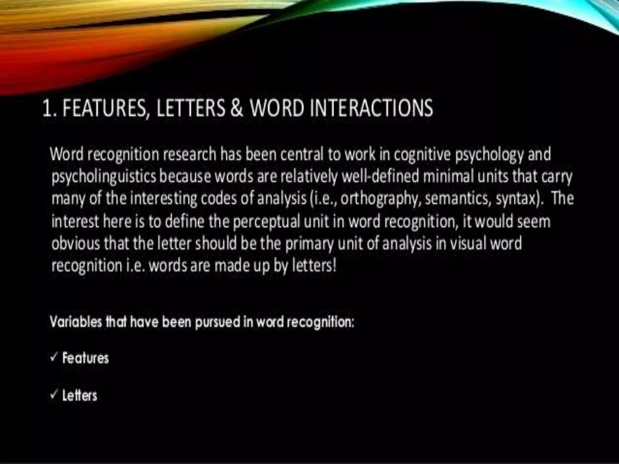 Visual Words Recognition | PPTX