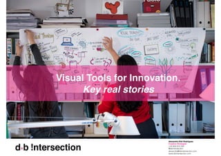Alexandra Etel Rodríguez
Creative Strategist
+34 656 810 209
@dbintersection
alexandra@dbintersection.com
www.dbintersection.com
Visual Tools for Innovation.
Key real stories
 