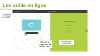 EXPORTER
SA VIDEO
Attendre le
chargement du
projet à100%
Accepter les
conditions
Les outils en ligne
 