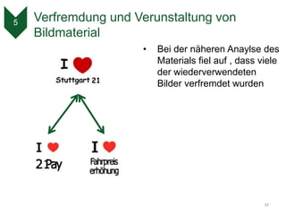 36 befürworteten das Projekt. </li></ul>Beispiel pro Gruppe: <br />ID: FÜR Stuttgart 21<br />Non-Profit Organization<br />...