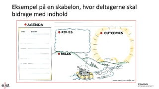 Eksempelpåenskabelon, hvordeltagerneskalbidragemed indhold  