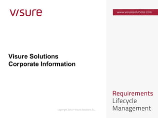 Visure Solutions - Requirements Engineering Software -Corporate ...