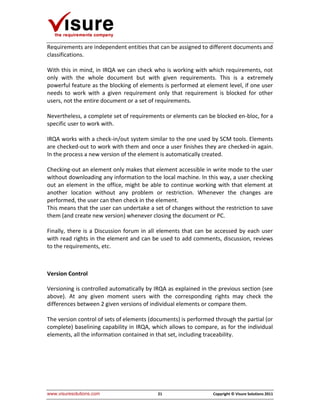 Visure Solutions Sytems Engineering The Requirements Solution | PDF