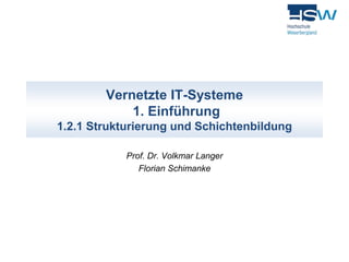 Vernetzte IT-Systeme 
1. Einführung 
1.2.1 Strukturierung und Schichtenbildung 
Prof. Dr. Volkmar Langer 
Florian Schimank...
