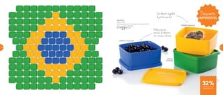 Desconto
IMPERDÍVEL
32%
Jeitosinho
500ml cada
12,8 comprimento X 11,2 largura X 5,6 altura (cm)
Preço sugerido: R$ 31,00
Por: R$
21,00 cada
800875 | Azul Royal
800333
Pimentão
800486 | Maracujá
Oculta possíveis
manchas de alimentos
com a mesma coloração
Seu alimento congelado
do jeitinho que ele é
de desconto nas
páginas 60 e 61
60 61
 