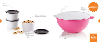 Ideal para manter seus biscoitos
crocantes por muito mais tempo
Fecha fácil com
um só toque
83681 | Mini Instantânea
575ml cada
13,1 diâmetro X 8,1 altura (cm)
Preço sugerido: R$ 37,00
Por: R$
25,00 cada
até
32%de desconto nas
páginas 64 e 65
Não vaza
Alça lateral com
encaixe perfeito
para o dedo polegar
801079 | Maxi Criativa
7,8 Litros
32,3 comprimento X 36,4 largura X 15,6 altura (cm)
Preço sugerido: R$ 112,00
Por: R$
76,00
Descontos
IMPERDÍVEIS
64 65
 