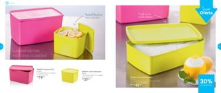 Freezer
Surpreenda nas
melhores ocasiões!
Super
Oferta
30%de desconto
800895 | Espaçosa Pink
3 Litros
23 comprimento X 14 largura
X 12,8 altura (cm)
R$
79,00
800644 | Jeitoso Margarita
900ml
12,8 comprimento X 11,2 largura
X 9,2 altura (cm)
R$
37,00
800639 | Caixa Ideal Margarita
1,4 Litro
23 comprimento X 14 largura X 6,5 altura (cm)
Preço sugerido: R$ 65,00
Por: R$
45,00
Material flexível, não
trinca e não racha
Congela os mais
variados alimentos
24 25
 