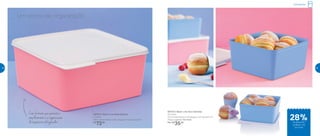 Refrigerador
Com formato que permite o
empilhamento e a organização
do espaço no refrigerador
Um sonho de organização
801512 | Basic Line Azul Serenity
2,5 Litros
21,3 comprimento X 20 largura X 9,7 altura (cm)
Preço sugerido: R$ 49,00
Por: R$
35,00
801513 | Basic Line Rosa Quartzo
5 Litros
26,4 comprimento X 25,1 largura X 11,5 altura (cm)
R$
72,00
28%de desconto
no Basic Line
2,5 Litros
44 45
 