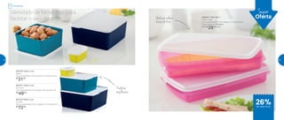 Variedade de tamanhos para
facilitar o seu dia a dia
Super
Oferta
Refrigerador
800376 | Basic Line
160ml
10,9 comprimento X 8,3 largura X 5,4 altura (cm)
R$
21,00
800377 | Basic Line
2,5 Litros
21,3 comprimento X 20 largura X 9,7 altura (cm)
R$
49,00
891374 | Basic Line
5 Litros
26,4 comprimento X 25,1 largura X 11,5 altura (cm)
R$
72,00
800642 | Refri Box 1
750ml cada
24,1 comprimento X 14,3 largura X 4,2 altura (cm)
Preço sugerido: R$ 38,00
Por: R$
28,00 cada
Ideal para colocar
fatias de frios
Produtos
empilháveis
26%de desconto
28 29
 