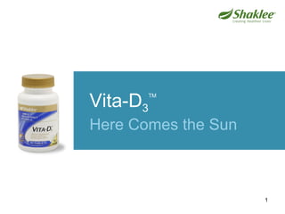 1
Vita-D3
TM
Here Comes the Sun
 