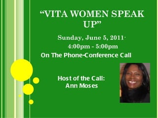 Vita Women Speak Up June 5