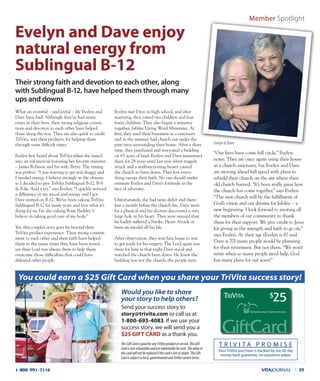 VITAJOURNAL l 291-800-991-7116
What an eventful – and joyful – life Evelyn and
Dave have had! Although they’ve had many
cr...