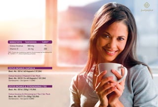 CISTUS INCANUS & ZITRONENGRAS | TEE
CISTUS INCANUS | KAPSELN
Best.-Nr.: 5016 | 250g | 19,90E
Cistus Incanus & Zitronengras | Tee | 3er Pack
Best.-Nr.: 5017 | 3 x 250g | 53,90E
(Sonderpreis – Sie sparen 5,80E)
Best.-Nr.: 5014 | 60 Kapseln | 37,50E
Cistus Incanus | Kapseln | 3er Pack
Best.-Nr.: 5015 | 3 x 60 Kapseln | 101,50E
(Sonderpreis – Sie sparen 11,00E)
CISTUS INCANUS
SIE SEIEN ANTIOXIDATIV, ENTZÜNDUNGSHEMMEND, ANTIVIRAL
UND ANTIBAKTERIELL
SIE HÄTTEN EINE POSITIVE WIRKUNG AUF DEN KNOCHENSTOFFWECHSEL
SIE UNTERSTÜTZTEN DAS IMMUNSYSTEM
SIE KÖNNTEN VOR ALTERSBEDINGTEN SEHSTÖRUNGEN SCHÜTZEN
EMPFOHLENE VERZEHRMENGE: 2 KAPSELN TÄGLICH
CISTUS INCANUS - EIN EINZIGARTIGER NATURWIRKSTOFF
Die Cistus Incanus, auch graubehaarte Zistrose oder Cystus genannt, wächst
hauptsächlich auf der griechischen Halbinsel Chalkidiki. Die Unterart Cistus
Incanus ssp. Tauricus gilt als eine der polyphenolhaltigsten essbaren Pflanzen in
Europa. Die Pflanze wird auch gerne als Tee getrunken oder als Sud aufbereitet.
AufChalkidikigehörtdasTrinkendesTeeszurtäglichenGewohnheit.Interessant
ist auch, dass die Menschen dort durchweg ein hohes Durchschnittsalter
erreichen.
Laut den Sagen sollen bereits die Götter der Antike von der herausragenden
Kraft der Zistrose gewusst haben. Daher wurde schon im 4. Jahrhundert vor
Christus das Harz nach Ägypten exportiert. Dort wurde es unter anderem sogar
als Mittel gegen Bakterien- und Pilzbefall genutzt. Die Kombination aus Harzen
und Polyphenolen macht die Pflanze so wertvoll und soll dem Wohlbefinden des
Menschen dienen.
Cistus Incanus ssp. Tauricus hat sogar als “Pflanze Europas 1999“ eine
Auszeichnung bekommen. Sie wurde und wird zudem an vielen deutschen
Universitäten und Instituten untersucht. Zudem gibt es eine Vielzahl an Literatur
über diese wunderbare Pflanze und deren Wirkungsweisen.
Den Polyphenolen wird Folgendes nachgesagt:
*NRV = Prozent der empfohlenen täglichen Verzehrmenge laut Verordnung (EU)
Nr. 1169/2011 | ** = Keine Empfehlung vorhanden
800 mg
24 mg
%NRV*
**
200
Cistus Incanus
Vitamin E
WIRKSTOFFE TAGESDOSIS
 