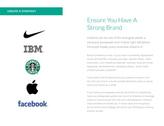 Ensure You Have A
Strong Brand
A brand can be one of the strongest assets a
company possesses and if done right will attra...
