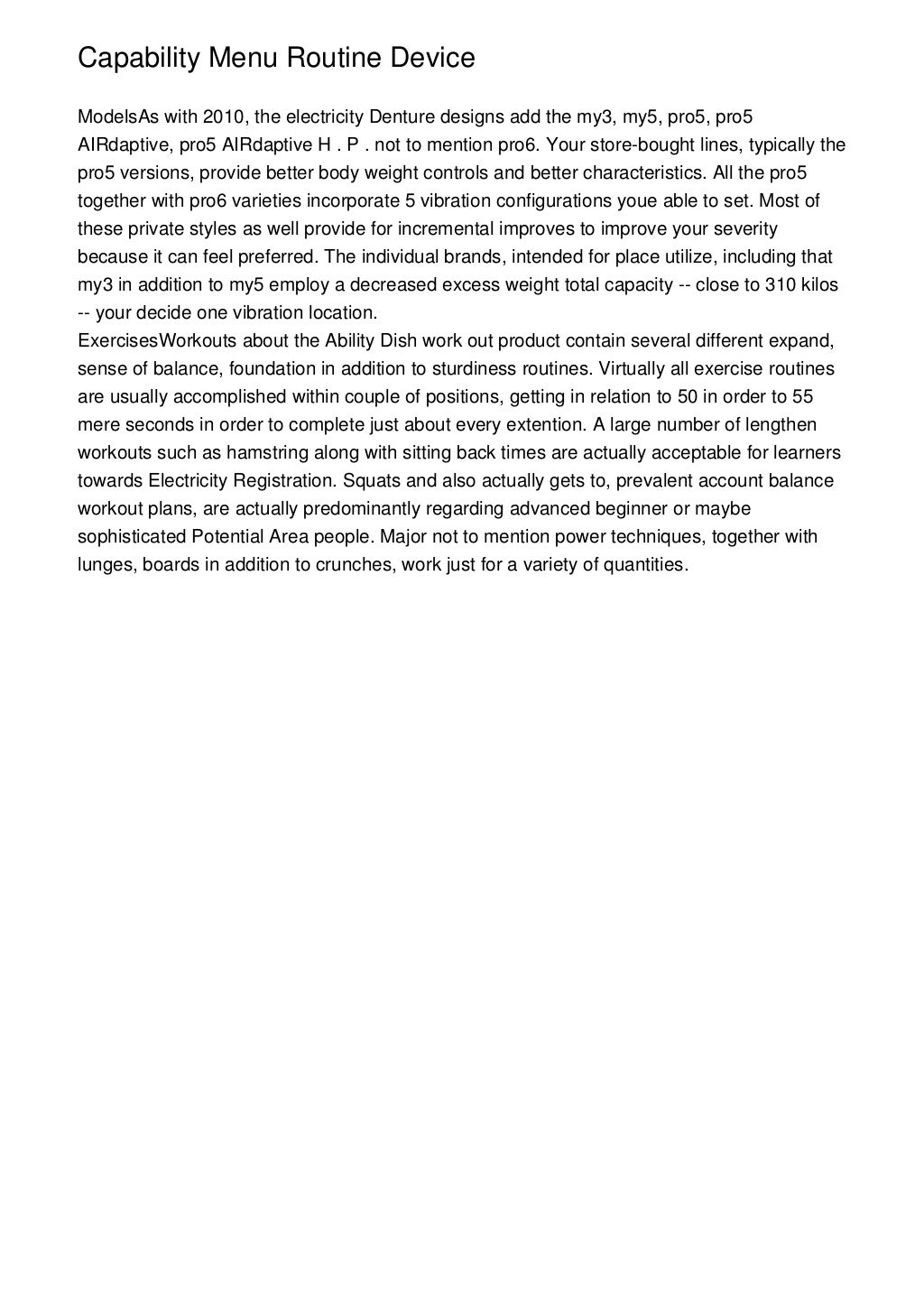 Capability Menu Routine Device