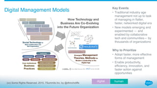 (cc) Some Rights Reserved. 2015, 7Summits Inc. by @dhinchcliffe
Digital Management Models Key Events
• Traditional industr...
