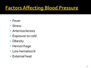  Fever
 Stress
 Arteriosclerosis
 Exposure to cold
 Obesity
 Hemorrhage
 Low hematocrit
 External heat
54
 
