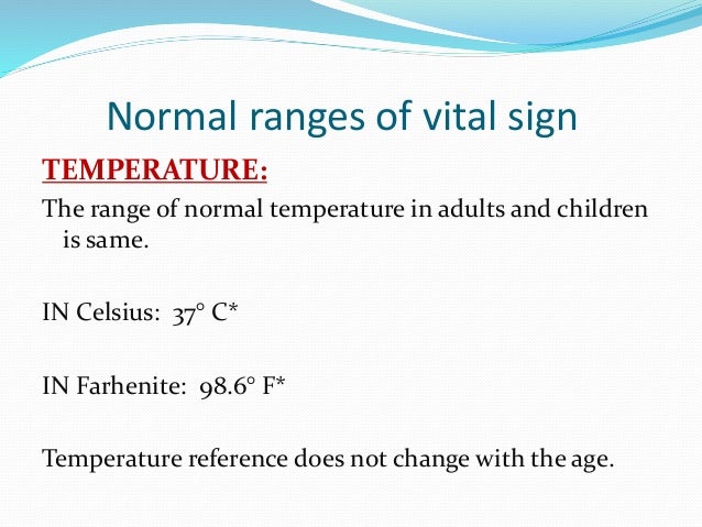 Normal Pediatric Vital Signs Chart