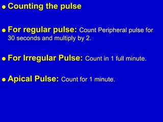 Pulse Counting Unit Vital signs tempreture and pulse | PPT