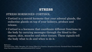 STRESS
STRESS HORMONES: ADRENALINE
• Epinephrine, also called adrenaline, is both a hormone and a
neurotransmitter.
• As a...