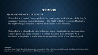STRESS
• Body temperature increases in response to stressful
situations.
• This increase in temperature is an adaptive res...