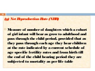 Net Reproduction Rate Definition Vital statistics and demography | PPT