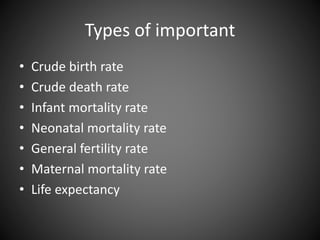 Vital Rates Vital statistics | PPTX