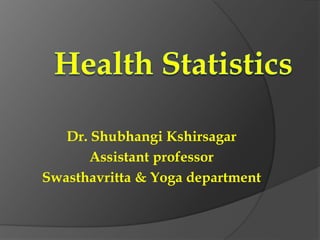 Dr. Shubhangi Kshirsagar
Assistant professor
Swasthavritta & Yoga department
 