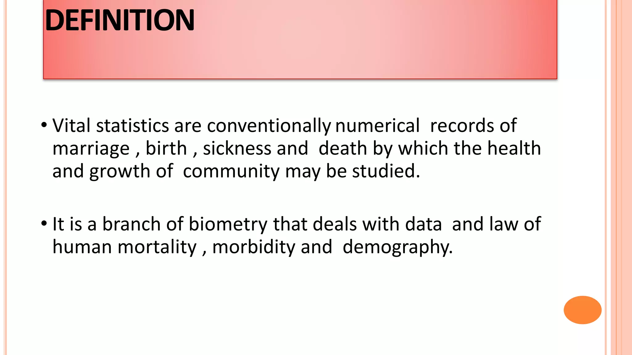 Morbid Definition Vital statistics related to mch care | PPTX