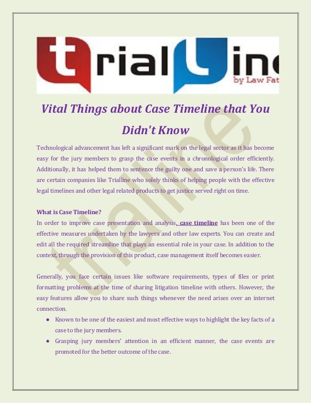 vital things about case timeline that you didn t know