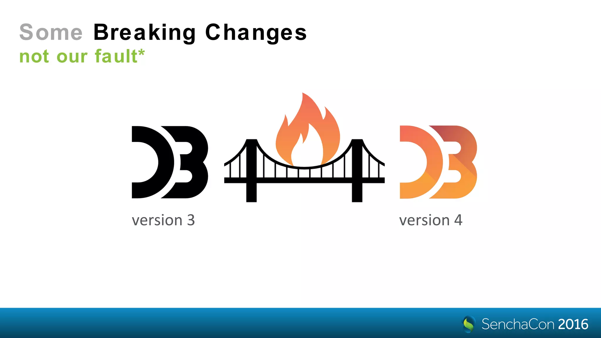 Some Breaking Changes
not our fault*
version 3 version 4
 