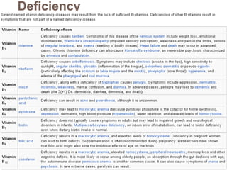 Deficiency
 
