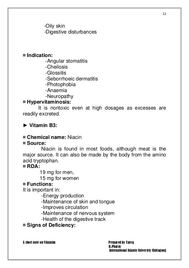 A Short Note on Vitamins