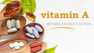 vitamin A
METABOLISM AND FUNCTION
 